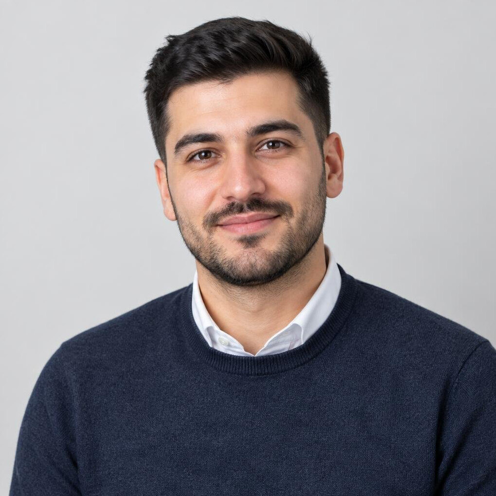 Portrait of a Turkish-German male data analyst
