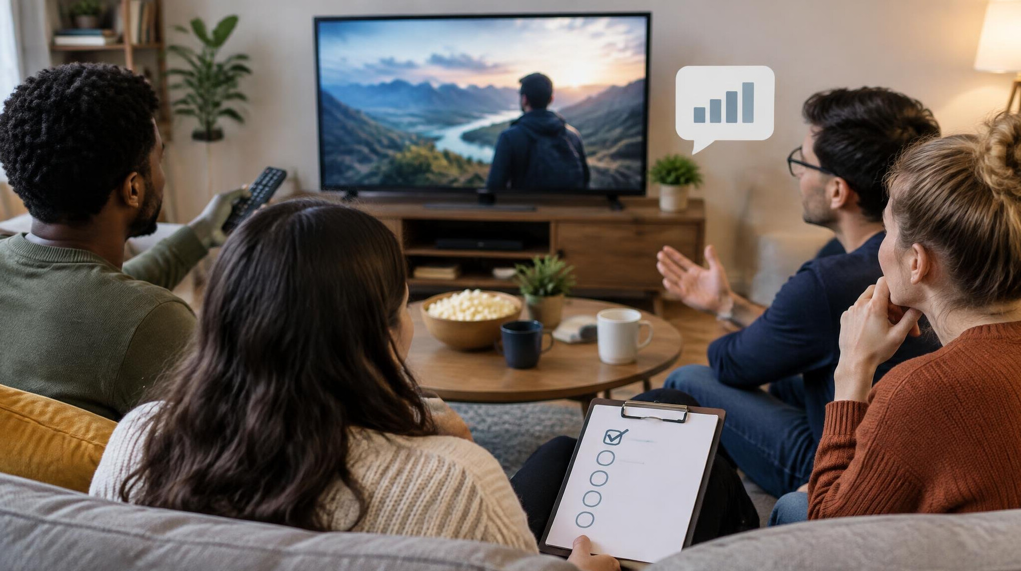 people watching tv together