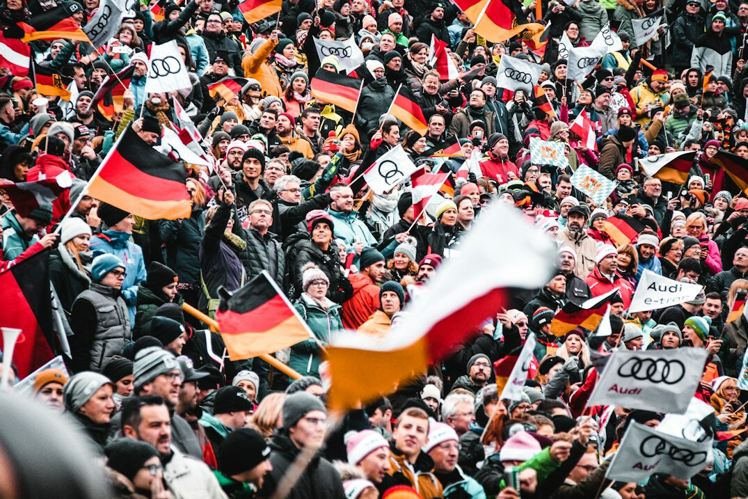 german flag and people